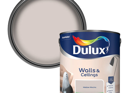 Dulux Silk Emulsion Paint For Walls And Ceilings - Mellow Mocha 2.5 Litre