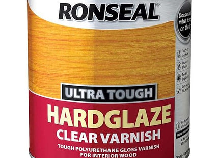 Ronseal 750ml Ultra Tough Hardglaze Internal Clear Gloss Varnish UTVHG750