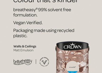 Crown Snowfall 2.5 Litre Walls & Ceilings Matt Emulsion
