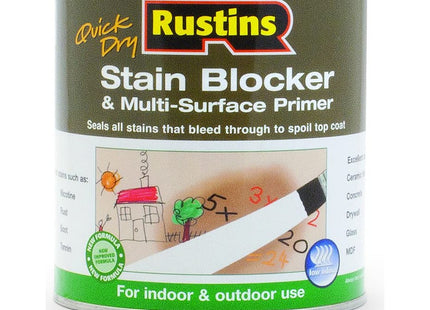 Rustins Stain Blocker & Multi-Surface Primer -Versatile All-Surface Primer for Blocking Stains and Sealing Porous Materials; and Wood 1 Litre