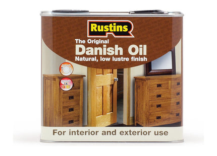 Rustins Original Danish Oil 2.5 Litre - Rich, Natural Glow - Enhances Wood Grain Beautifully, Professional-Grade Finish, Easy DIY Application DANO2500
