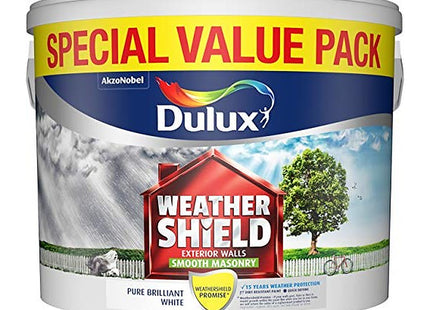 Dulux Weathershield Smooth White Masonry, Acrylic Paint 7.5 Litre