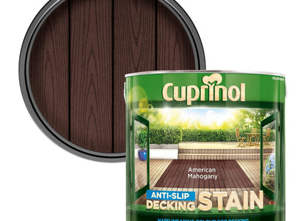 Cuprinol 2.5 Litre Anti Slip Decking Stain - American Mahogany