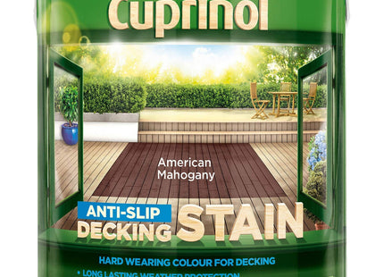 Cuprinol 2.5 Litre Anti Slip Decking Stain - American Mahogany
