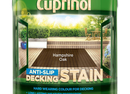 Cuprinol 2.5 Litre Anti Slip Decking Stain Hampshire Oak 5092620