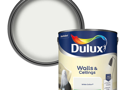 Dulux Silk Emulsion Paint For Walls And Ceilings - White Cotton 2.5 Litre