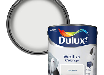 Dulux Silk Emulsion Paint For Walls And Ceilings - White Mist 2.5 Litre