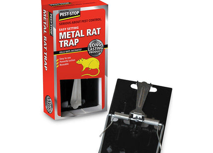 Pest-Stop Easy Setting Metal Rat Trap Traps for Indoor and Outdoor Durable Reusable Snap Traps for Rodent Control Humane and Powerful