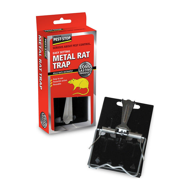 Pest-Stop Easy Setting Metal Rat Trap Traps for Indoor and Outdoor Durable Reusable Snap Traps for Rodent Control Humane and Powerful