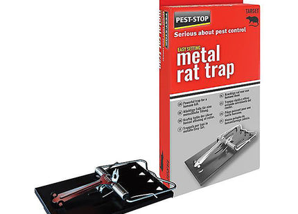 Pest-Stop Easy Setting Metal Rat Trap Traps for Indoor and Outdoor Durable Reusable Snap Traps for Rodent Control Humane and Powerful