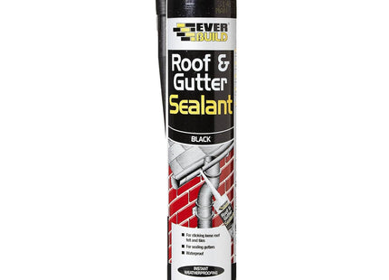 Everbuild Everflex Roof and Gutter Sealant - Butyl-Based Sealant and Adhesive for Roofing - Excellent Weathering Properties - Black - 295ml