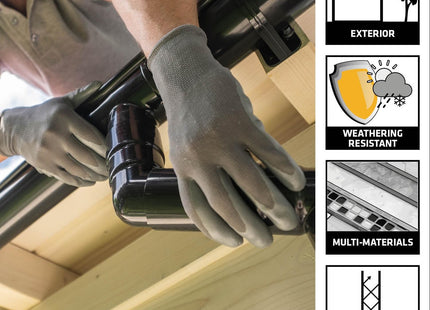 Everbuild Everflex Roof and Gutter Sealant - Butyl-Based Sealant and Adhesive for Roofing - Excellent Weathering Properties - Black - 295ml