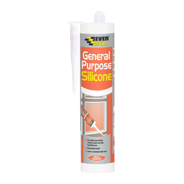Everbuild General Purpose Silicone Sealant - Waterproof - Suitable for Interior and Exterior Use - Brown - 280ml