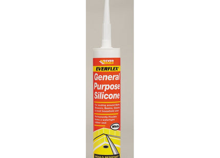 Everbuild General Purpose Silicone Sealant - Waterproof - Suitable for Interior and Exterior Use - Black - 280ml