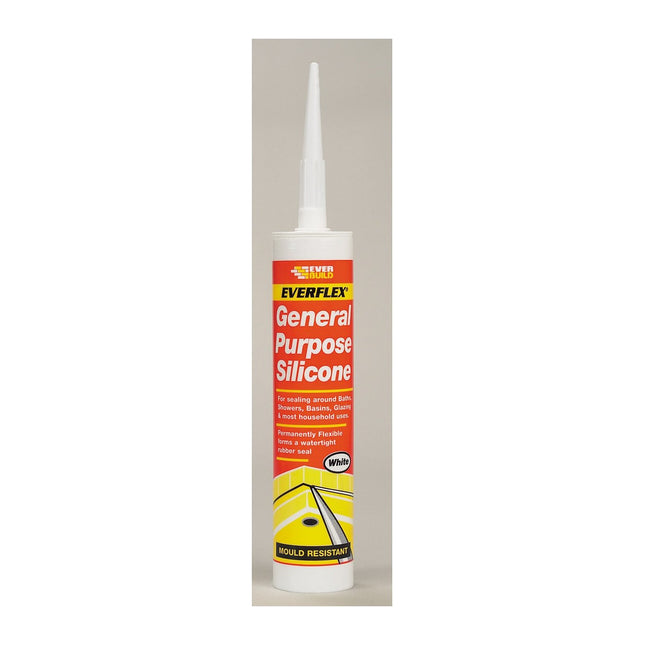 Everbuild General Purpose Silicone Sealant - Waterproof - Suitable for Interior and Exterior Use - Black - 280ml