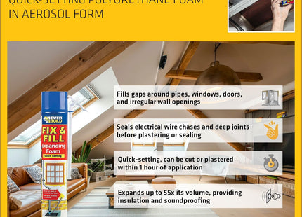 Everbuild Fix and Fill Quick Setting Expanding Foam, 750ml