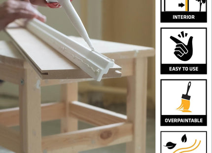 Everbuild Sika - Instant Nails - Extra Strong Solvent Free Glue Adhesive - Ideal For Internal Grab Adhesive Bonding Applications - White - 290ml