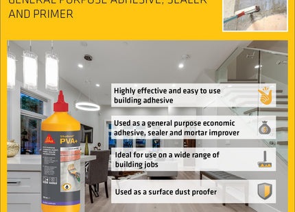 Everbuild Sika SikaBond Pva+ General Purpose Bonding Agent - 500ml
