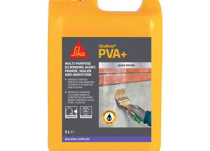 Sika Everbuild SikaBond PVA+ 5 Litre - Bonding Agent, Primer, Sealer and Admixture
