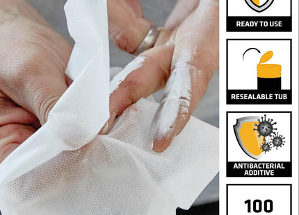 Everbuild Sika Wonder Wipes Multi-Use Cleaning Wipes for the Building Trade - Specially Formulated to Clean Hands, Tools and Surfaces - 100 Wipes