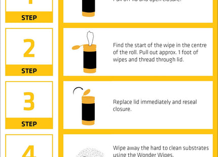 Everbuild Sika Wonder Wipes Multi-Use Cleaning Wipes for the Building Trade - Specially Formulated to Clean Hands, Tools and Surfaces - 100 Wipes