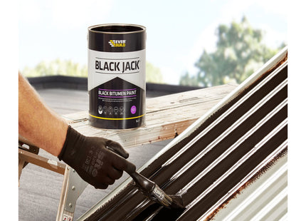 Everbuild Sika Black Jack 901 Bitumen Paint - Solvent Based - Black - 5 Litre