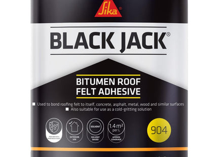 Everbuild Black Jack 904 Roof Felt Adhesive - High Strength - Black - 1 Litre