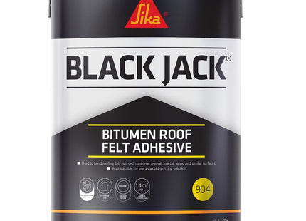 Everbuild Black Jack 904 Roof Felt Adhesive - High Strength - Black - 5 Litre
