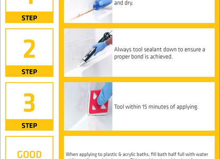 Everbuild Sika Forever Ivory Anti-Mould Silicone Sealant - Permanently Waterproof - Suitable for Internal And External Use - Ivory - 295ml