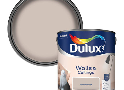 Dulux Matt Emulsion Paint For Walls And Ceilings - Malt Chocolate 2.5 Litre