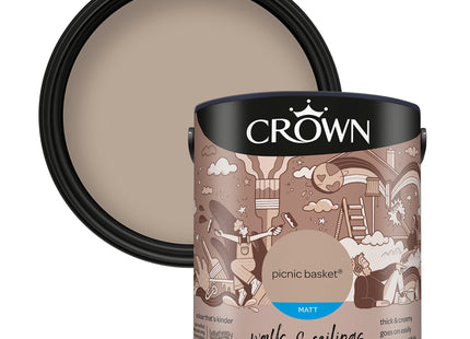 Crown Walls & Ceilings Matt Emulsion Paint Picnic Basket 2.5 Litre