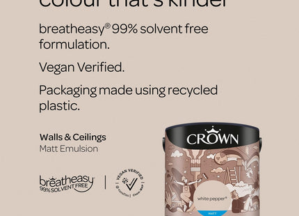 Crown Retail Core Emulsion Matt White Pepper 2.5 Litre