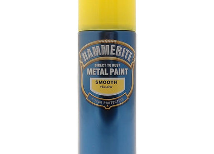 Hammerite Spray Paint for Metal. Direct to Rust Exterior Yellow Metal Paint, 8 Year Protection 0.5 SqM Coverage 400ml