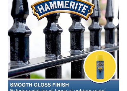 Hammerite Spray Paint for Metal. Direct to Rust Exterior Yellow Metal Paint, 8 Year Protection 0.5 SqM Coverage 400ml