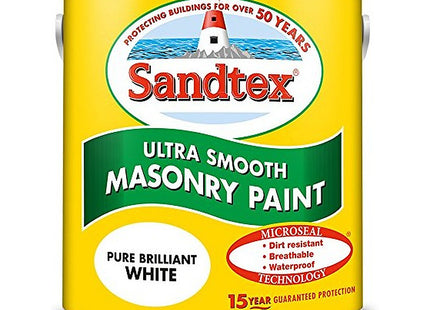 Sandtex Retail Ultra Smooth Masonry Brilliant White 2.5 Litre