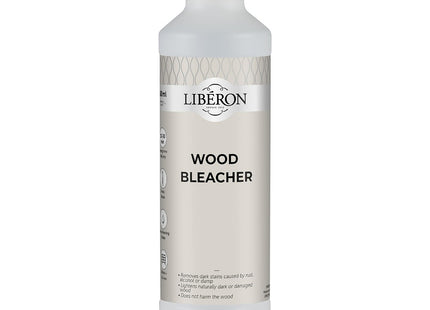 Liberon Wood Bleacher - Removes Dark Stains - Lightens Naturally Dark Wood - Bleaches Without Harming - Prepares Surface for Finishing - 500ml