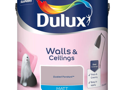 Dulux Matt Emulsion Paint For Walls And Ceilings - Dusted Fondant 2.5 Litre