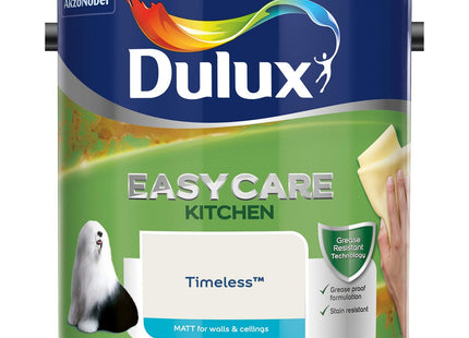 Dulux Easycare Kitchen Matt Emulsion Paint For Walls And Ceilings - Timeless 2.5 Litre 500000