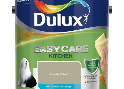 Dulux Easycare Kitchen Matt Emulsion Paint For Walls And Ceilings - Overtly Olive 2.5 Litre