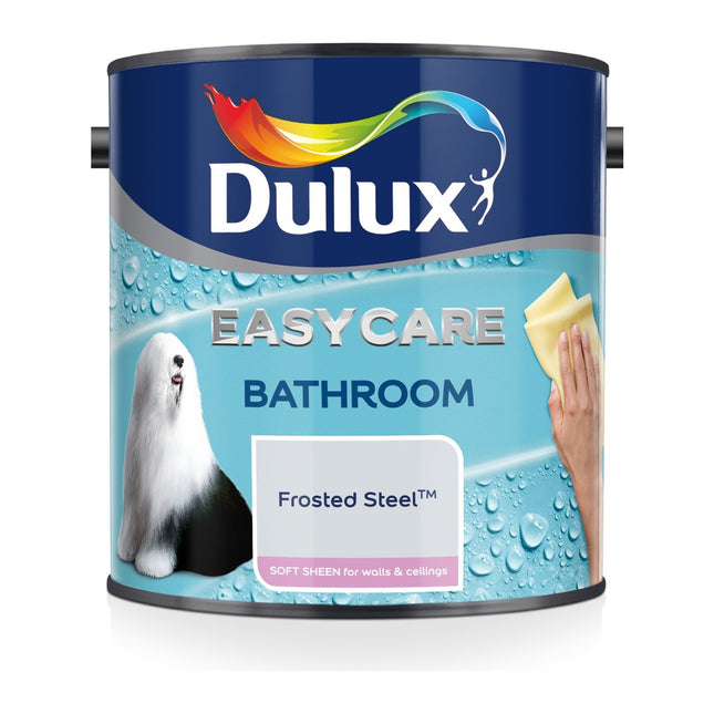 Dulux Easycare Bathroom Soft Sheen Emulsion Paint for Walls and Ceilings, Frosted Steel, 2.5 Litre 500001