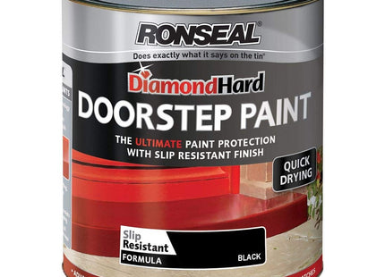 Ronseal 750ml Diamond Hard Doorstep Paint - Black DHDSPB750