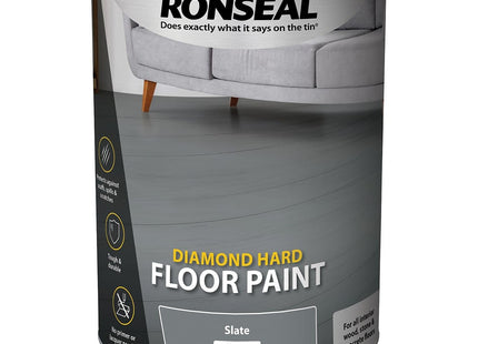 Ronseal Diamond Hard Floor Paint Slate 5 Litre DHFPSL5L