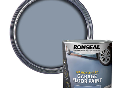 Ronseal 2.5 Litre Diamond Hardgarage Floor Paint - Steel Blue DHGFPB25L