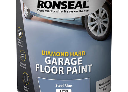 Ronseal 2.5 Litre Diamond Hardgarage Floor Paint - Steel Blue DHGFPB25L