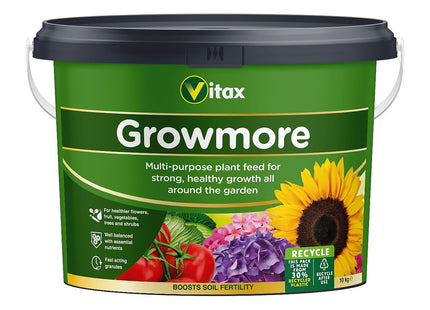 Vitax Growmore, General Purpose Fertiliser, Suitable For Fruit, Veg, Flowers And Lawn, Promotes Heavy Crops, Boosts Growth All Around The Garden-10kg
