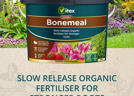 Vitax Bonemeal, Organic Fertiliser, Slow Release, Encourages Healthy Root Development, For All Plants, Vegetables And Fruit Trees- 10kg Tub