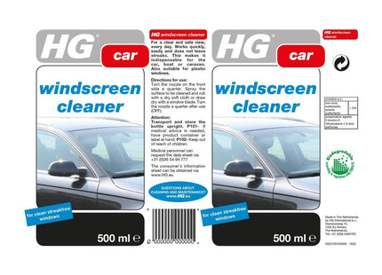 HG Car Windscreen Cleaner Streak-Free Auto Windows & Screen Wash 500ml