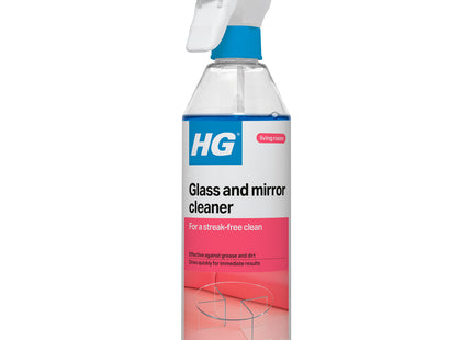 HG Glass & Mirror Cleaner, Streak-Free Glass Spray, Removes Grease & Dirt - 500ml