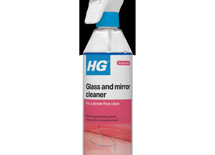 HG Glass & Mirror Cleaner, Streak-Free Glass Spray, Removes Grease & Dirt - 500ml