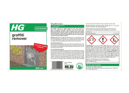 HG Graffiti Remover, Effective Stain Removal for Stone, Wood & Metal 600ml